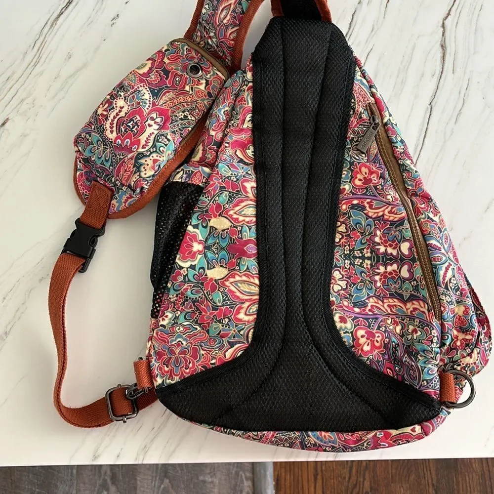 Boho Multicolor Floral Crossbody Sling Bag